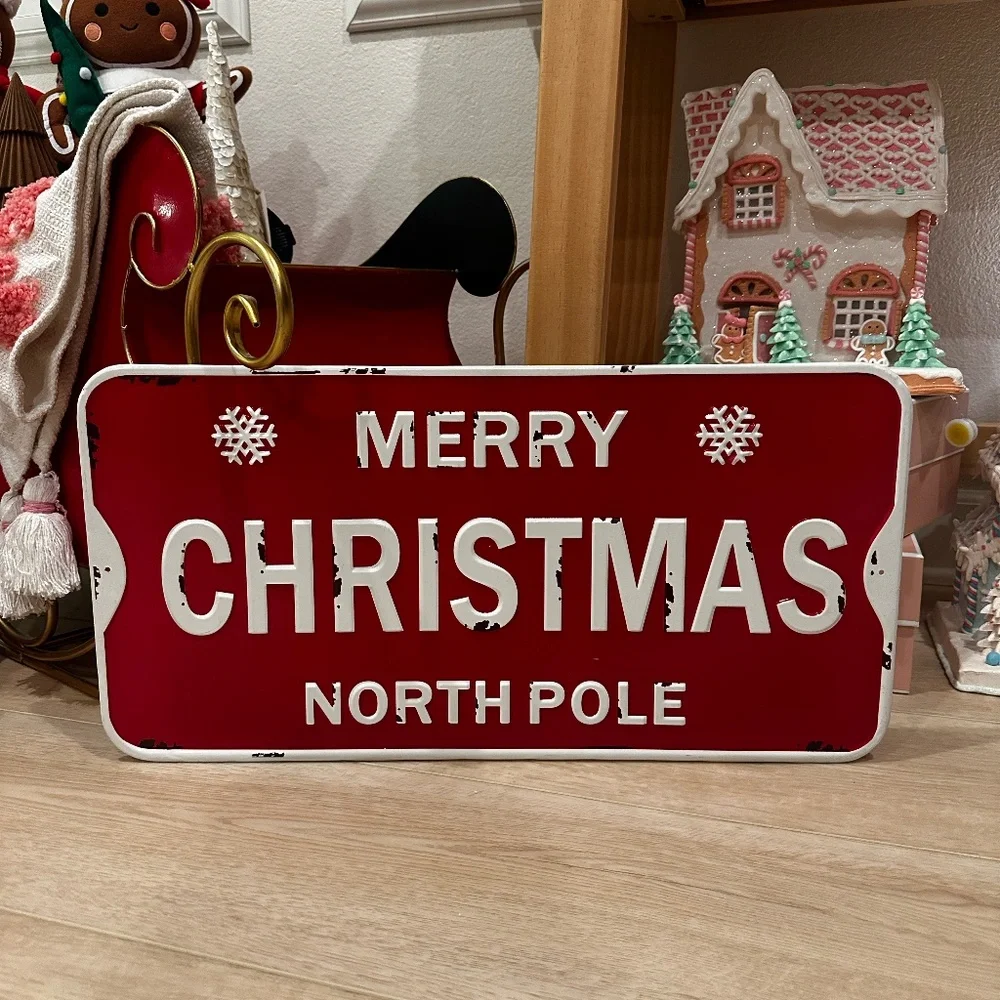 Merry Christmas large sign metal holiday - Picture 1 of 5